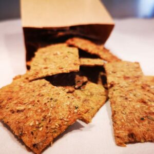 Photo paquet crackers aux drêches de brasserie et herbes de Provence OURO Biscuiterie Circulaire de Touraine